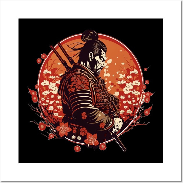 Samurai Warrior Ronin Design Wall Art by EdSan Designs